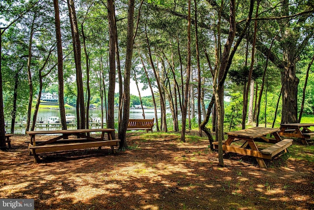 view of property's community featuring a water view