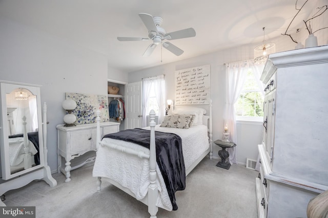 154 Plowshare Rd, Eagleville, PA 19403 - bedroom with light carpet, baseboards, ceiling fan, and a closet