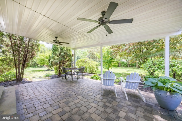 154 Plowshare Rd, Eagleville, PA 19403 - view of patio featuring ceiling fan and outdoor dining space