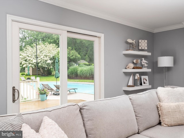6085 Franklin Gibson Rd, Tracys Landing, MD 20779 - living room with crown molding