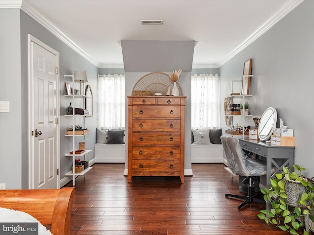 6085 Franklin Gibson Rd, Tracys Landing, MD 20779 - office featuring plenty of natural light, ornamental molding, and wood-type flooring