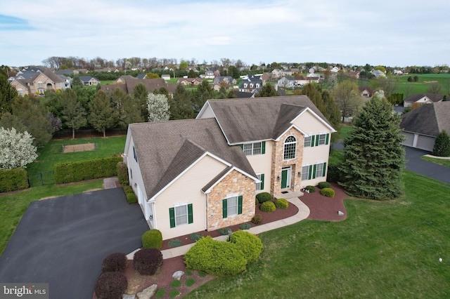 aerial view of residential area