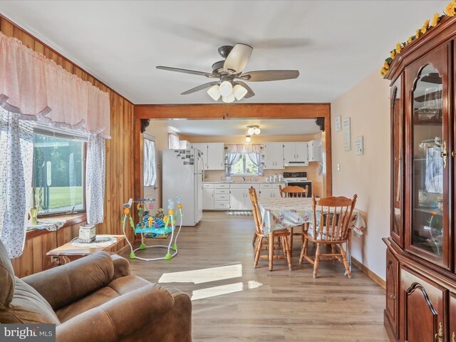 4126 Coseytown Rd, Greencastle, PA 17225 - living area with ceiling fan, light wood-type flooring, and baseboards