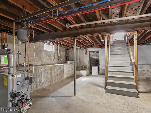 4126 Coseytown Rd, Greencastle, PA 17225 - basement with stairs and a heating unit