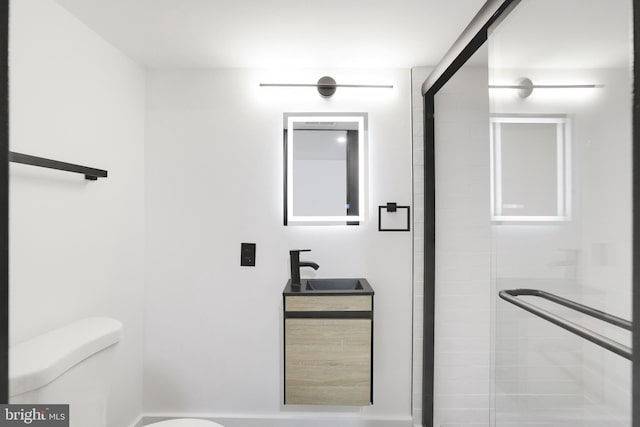 1404 Montello Ave NE, Washington, DC 20002 - full bath featuring toilet, a stall shower, and vanity