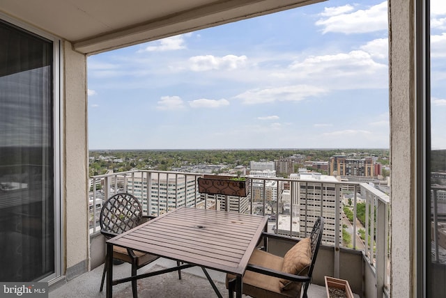 balcony with a city view