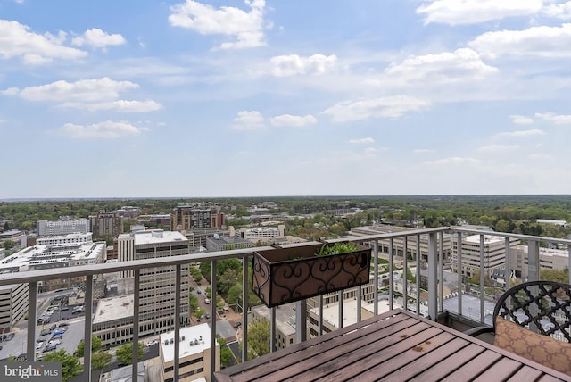 balcony featuring a city view