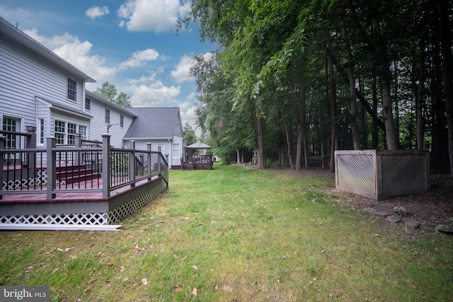 3910 Corbin Hall Ln, Fredericksburg, VA 22408 - view of green lawn with a wooden deck
