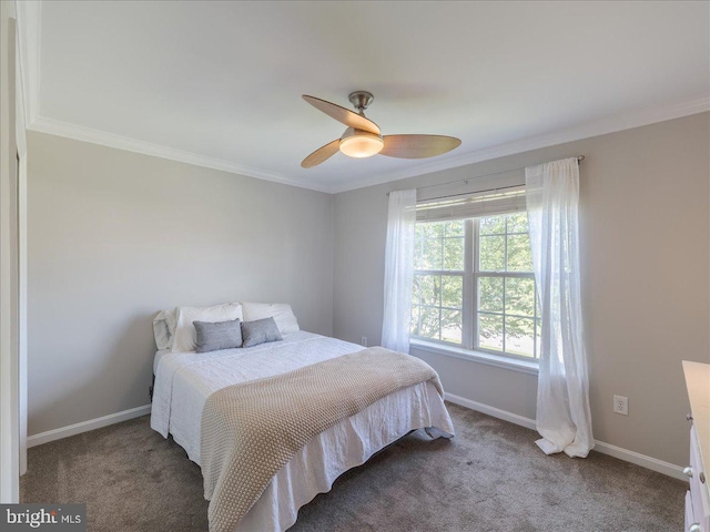 403 Joshua Ln, Middletown, DE 19709 - bedroom featuring carpet flooring, crown molding, baseboards, and ceiling fan