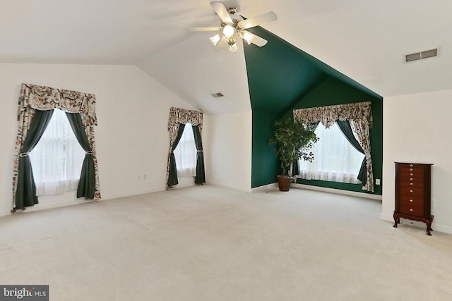 8265 Private Ln, Annandale, VA 22003 - additional living space with vaulted ceiling, ceiling fan, carpet flooring, and baseboards
