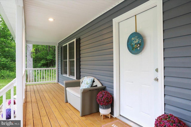 deck featuring covered porch