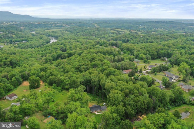 aerial view of a heavily wooded area