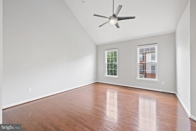 713 Norfolk Ln, Alexandria, VA 22314 - spare room with ceiling fan, lofted ceiling, wood finished floors, and baseboards