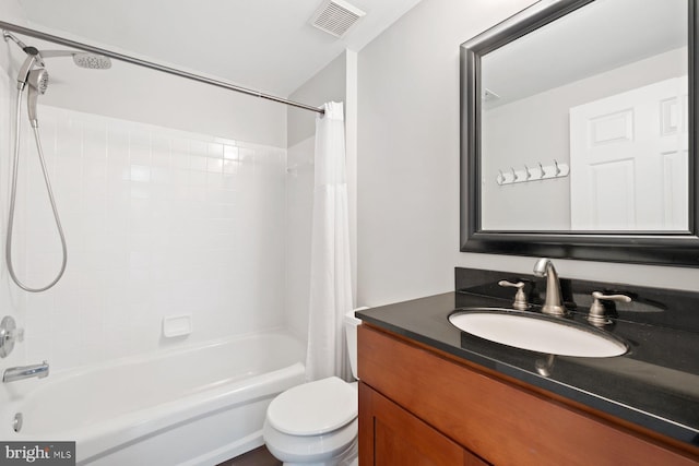 713 Norfolk Ln, Alexandria, VA 22314 - bathroom featuring shower / tub combo with curtain, vanity, and toilet
