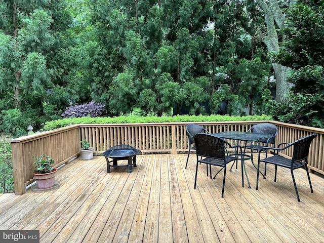 414 Elberta Ave, Salisbury, MD 21801 - wooden terrace featuring an outdoor fire pit and outdoor dining space