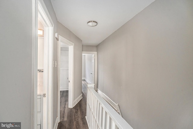 128 Linton St, Philadelphia, PA 19120 - hall with an upstairs landing, dark wood-style floors, and baseboards