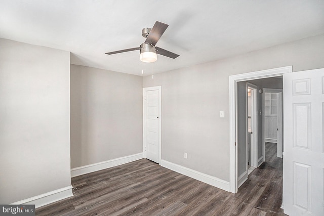 128 Linton St, Philadelphia, PA 19120 - empty room featuring wood finished floors, baseboards, and ceiling fan