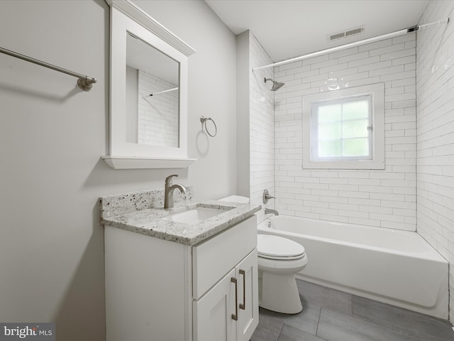 19 W Jackson St, Front Royal, VA 22630 - full bath featuring toilet, vanity, shower / tub combination, and tile patterned floors