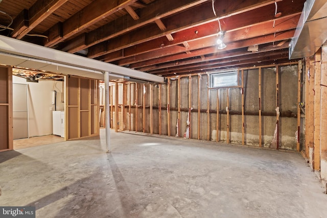 below grade area with washer / clothes dryer