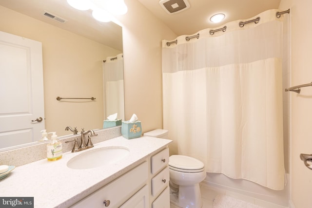 41259 Gloucester Dr, Rehoboth Beach, DE 19971 - bathroom with vanity, toilet, shower / bath combination with curtain, and tile patterned flooring