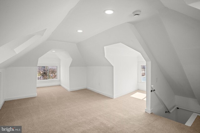 2305 James St, Baltimore, MD 21230 - additional living space featuring carpet, healthy amount of natural light, recessed lighting, lofted ceiling, and baseboards