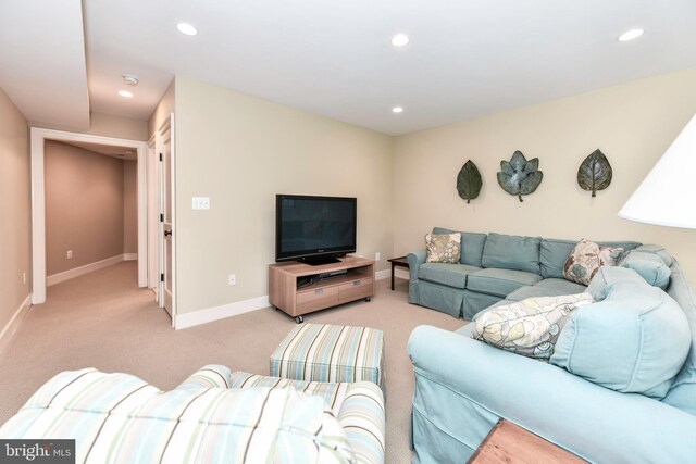 1435 Hunter View Farms, Vienna, VA 22182 - living area with recessed lighting, baseboards, and light colored carpet