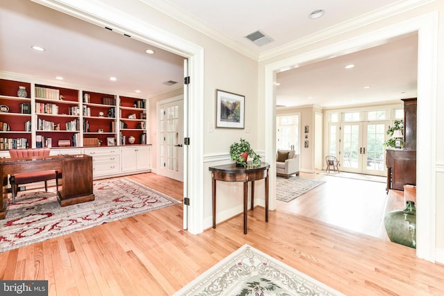 1435 Hunter View Farms, Vienna, VA 22182 - office space with french doors, wood finished floors, crown molding, and recessed lighting