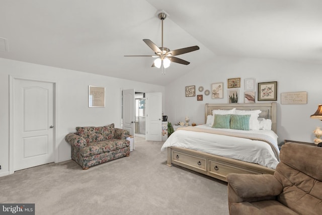 220 Ladysmith Dr, Stephens City, VA 22655 - carpeted bedroom with lofted ceiling and a ceiling fan