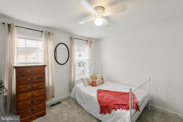 220 Ladysmith Dr, Stephens City, VA 22655 - bedroom with light carpet, baseboards, and ceiling fan
