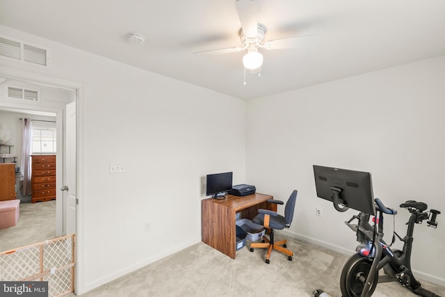 220 Ladysmith Dr, Stephens City, VA 22655 - office area with carpet, ceiling fan, and baseboards