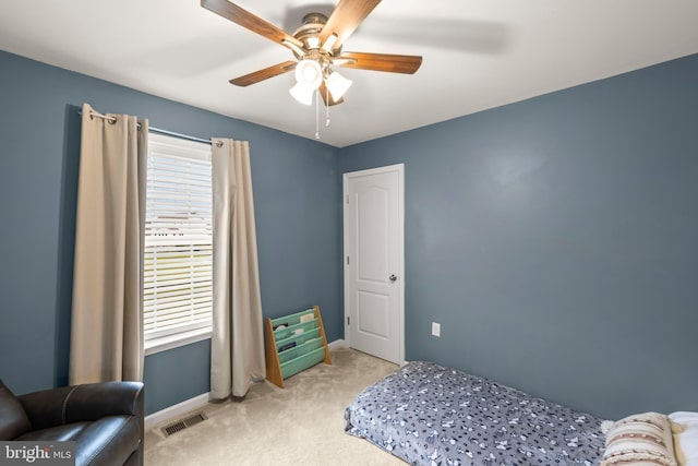 220 Ladysmith Dr, Stephens City, VA 22655 - bedroom featuring light carpet, baseboards, and ceiling fan