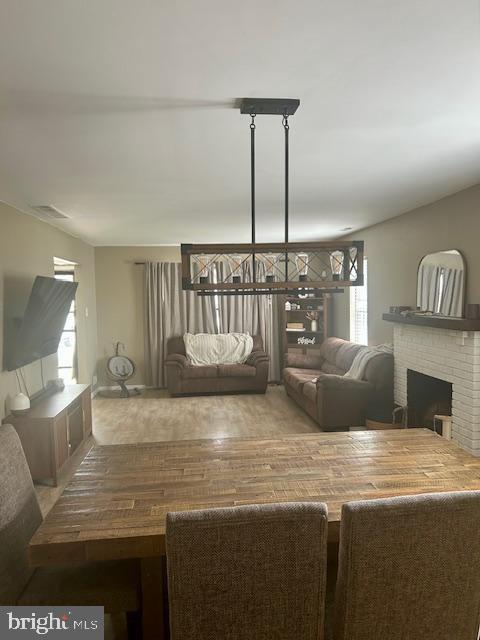 2513 Oakley Pl, Pennsauken, NJ 08109 - dining space with a fireplace