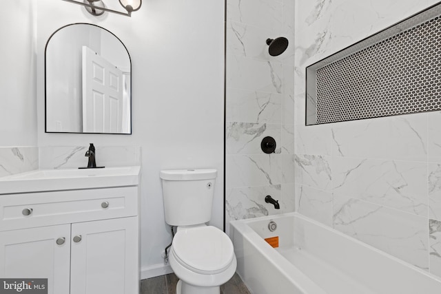 2118 Wilkens Ave, Baltimore, MD 21223 - bathroom with toilet, vanity, and shower / bath combination