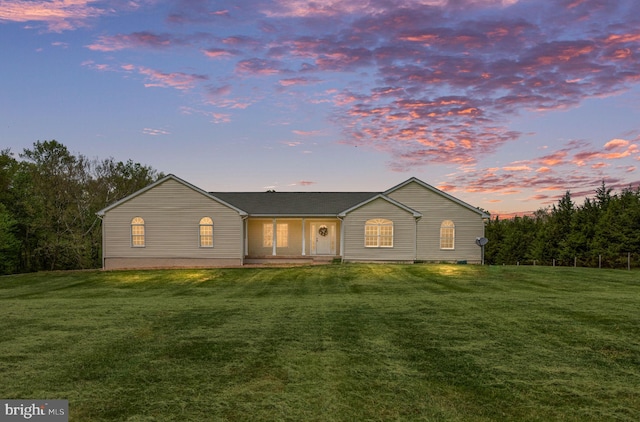 11490 Tilia Ln, Bealeton, VA 22712 - view of front of property with a yard, crawl space, and a porch