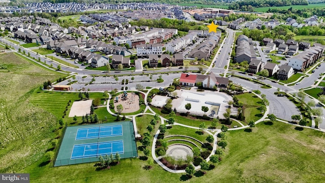 aerial overview of property's location featuring nearby suburban area