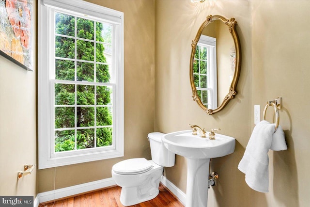 3747 Spicebush Dr, Frederick, MD 21704 - bathroom with baseboards, toilet, wood finished floors, and a sink