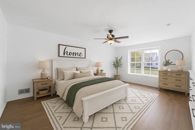 316 Nautilus Dr, Manahawkin, NJ 08050 - bedroom featuring wood finished floors, baseboards, and a ceiling fan