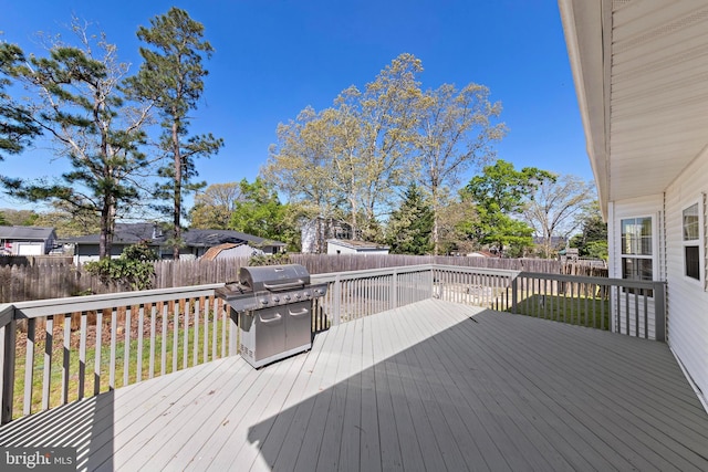 316 Nautilus Dr, Manahawkin, NJ 08050 - deck featuring a grill and a fenced backyard