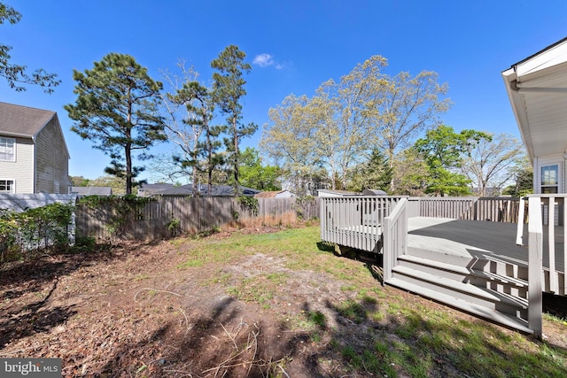 316 Nautilus Dr, Manahawkin, NJ 08050 - view of yard featuring fence and a wooden deck