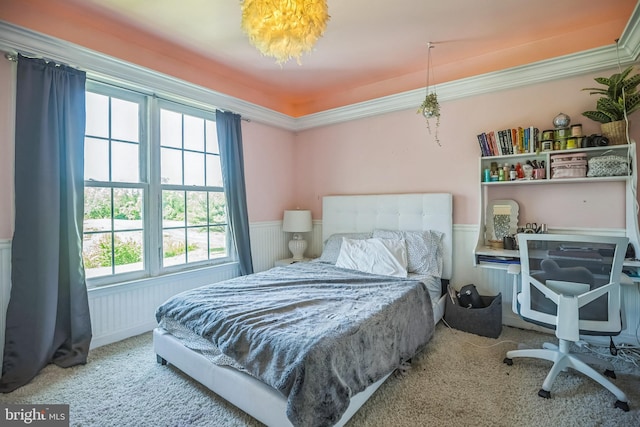 22 Sawgrass Dr, Mount Holly, NJ 08060 - carpeted bedroom with multiple windows, wainscoting, and ornamental molding