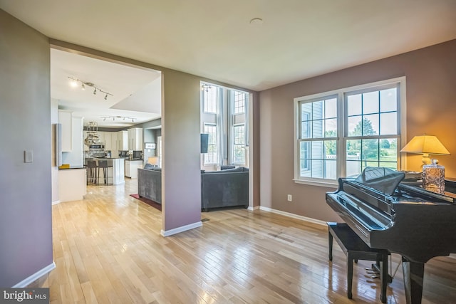 22 Sawgrass Dr, Mount Holly, NJ 08060 - living area with track lighting, baseboards, and light wood-type flooring