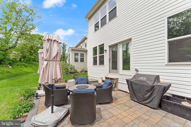 view of patio featuring grilling area