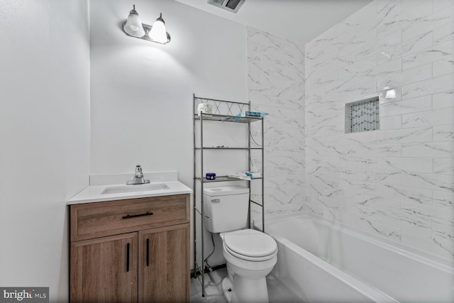 8904 Madison St, New Carrollton, MD 20784 - full bathroom featuring vanity, toilet, and shower / bath combination