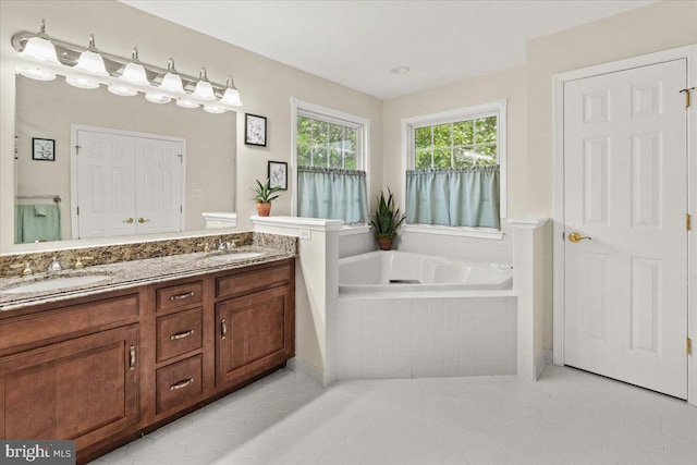 2218 W Greenleaf Dr W, Frederick, MD 21702 - full bathroom featuring double vanity and a bath