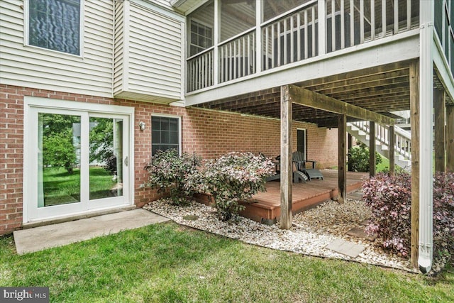 2218 W Greenleaf Dr W, Frederick, MD 21702 - view of patio with a wooden deck and stairway