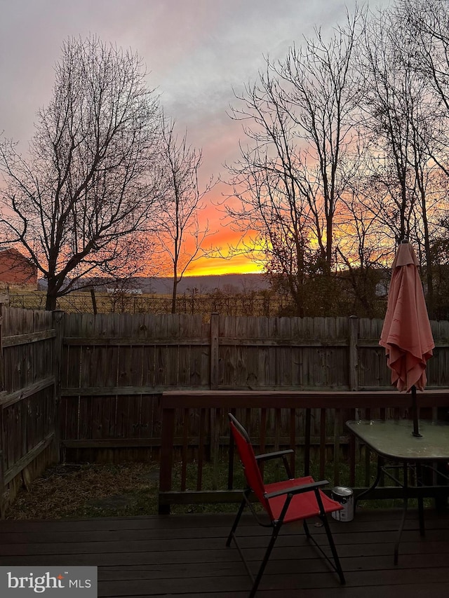 331 Lora Dr, Woodstock, VA 22664 - deck at dusk with fence