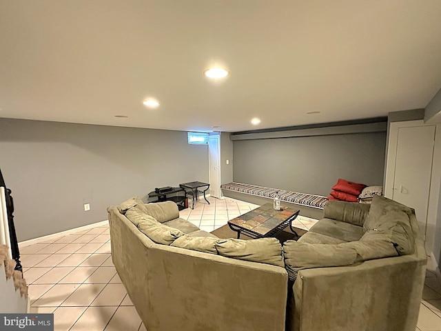 1206 Cedarcroft Rd, Baltimore, MD 21239 - living room with light tile patterned floors and recessed lighting
