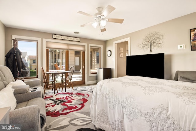 301 Meyers Ave, Meyersdale, PA 15552 - bedroom with access to outside and ceiling fan