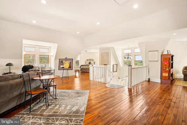 301 Meyers Ave, Meyersdale, PA 15552 - living area featuring hardwood / wood-style flooring, recessed lighting, and baseboards