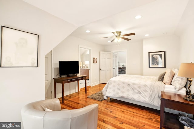 301 Meyers Ave, Meyersdale, PA 15552 - bedroom with recessed lighting, light wood finished floors, and a ceiling fan
